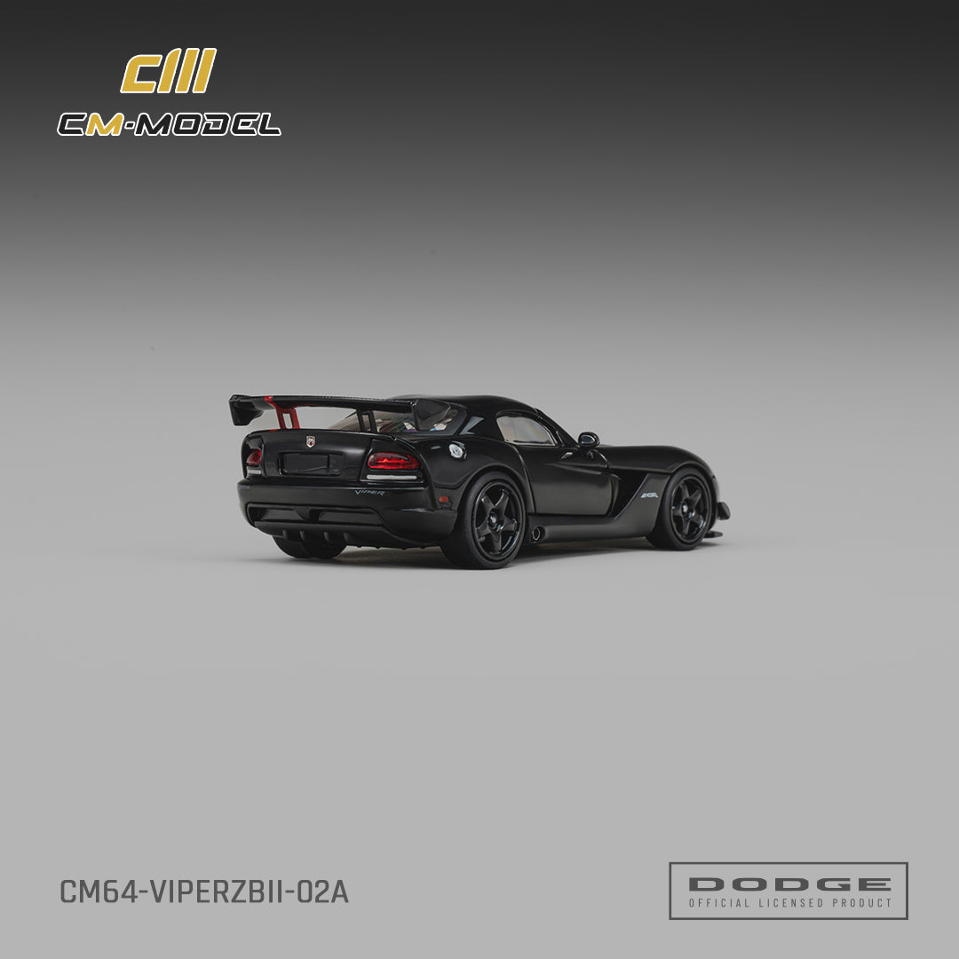 PREORDER CM MODEL 1/64 Dodge Viper ACR(ZBII) Viper Black with Viper Red Racing Stripes CM64-ViperZBII-02A (Approx. Release Date : Q4 2026 subject to manufacturer's final decision)