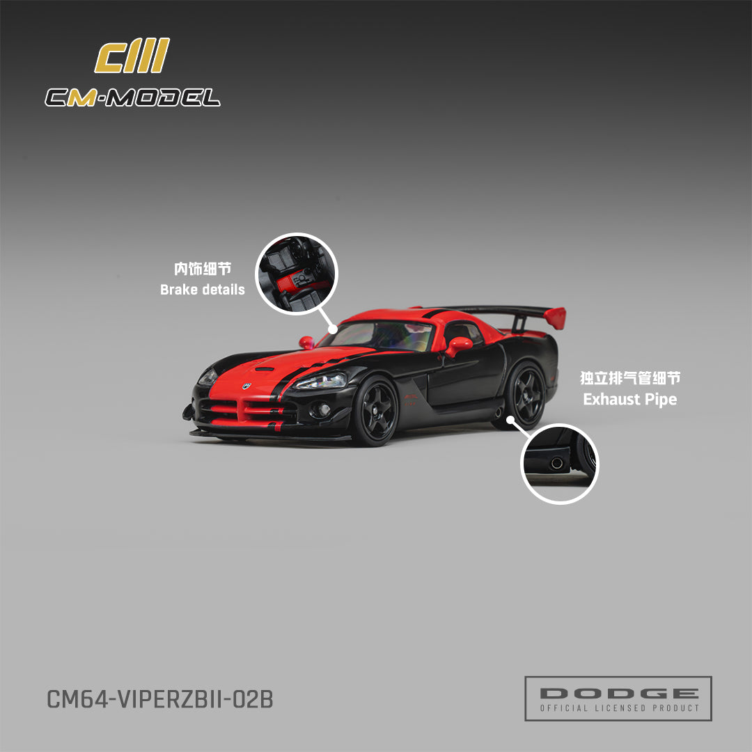PREORDER CM MODEL 1/64 Dodge Viper ACR(ZBII) Viper Black with Red CM64-ViperZBII-02B (Approx. Release Date : Q4 2026 subject to manufacturer's final decision)