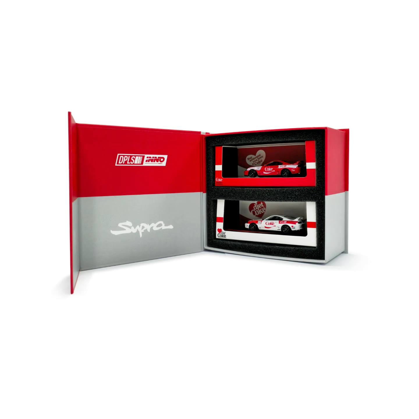 DPLS x INNO 1/64 Coca Cola Toyota Supra (A80) Box Set  HKTS 2025 Exclusive Event Model COKE117