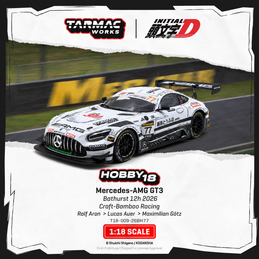 PREORDER Tarmac Works 1/18 Mercedes-AMG GT3 Bathurst 12h 2026 Craft-Bamboo Racing Ralf Aron / Lucas Auer / Maximilian Götz T18-009-26BH77 (Approx. Release Date :  Q4 2026 subject to manufacturer's final decision)