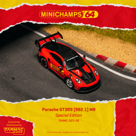 PREORDER MINICHAMPS64 1/64 Porsche GT3RS(992.1) MR Red Tarmac Exclusive T64MC-023-RE (Approx. Release Date :  Q4 2026 subject to manufacturer's final decision)