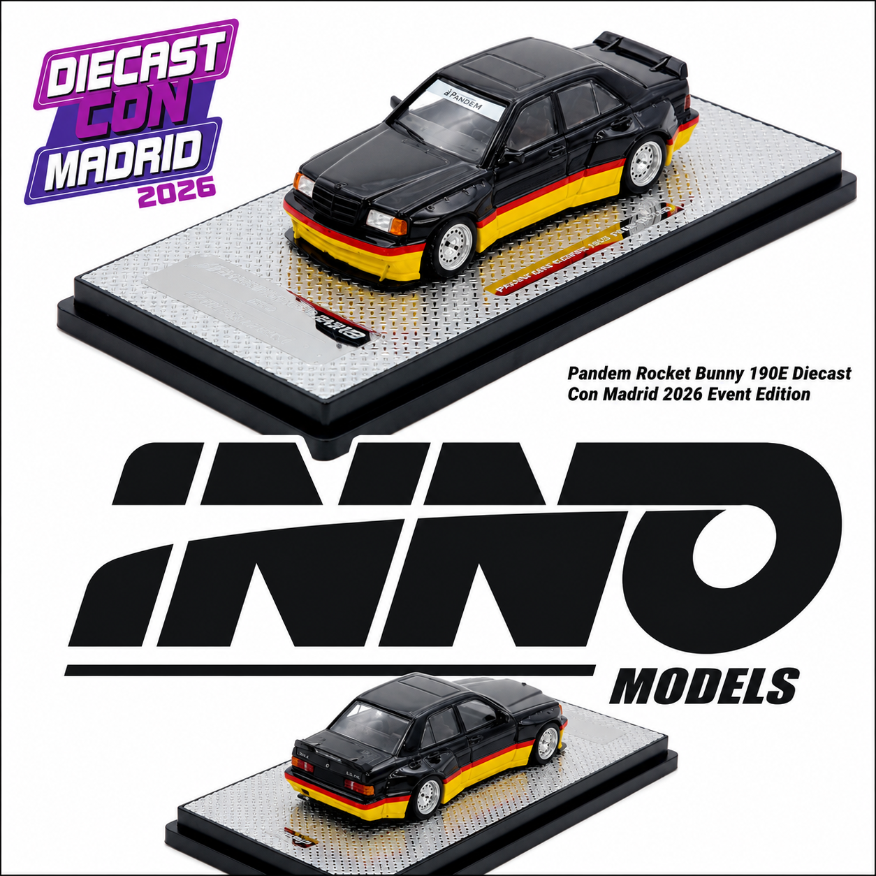 INNO64 PANDEM ROCKET BUNNY 190E DIECAST CON MADRID 2026 Organizer Edition IN64-190P-DCM **Limited to ONE per customer**