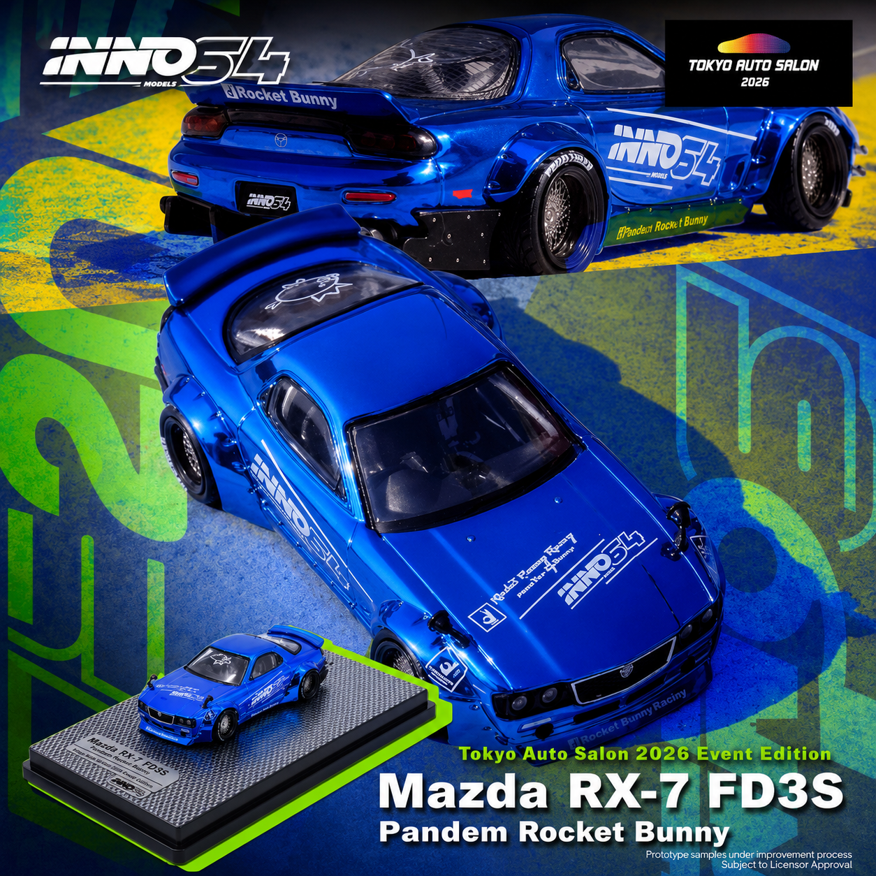 INNO64 MAZDA RX7 (FD3S) PANDEM ROCKET BUNNY Tokyo Auto Salon 2026 Event Edition IN64-RX7FDP-TAS26 **Limited to ONE per customer**