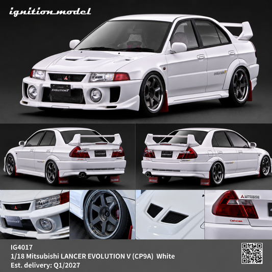 PREORDER Ignition Model 1/18 Mitsubishi  LANCER EVOLUTION V  (CP9A) White IG4017 (Approx. Release Date : Q1 2027 to Q1 2027 subject to manufacturer's final decision)