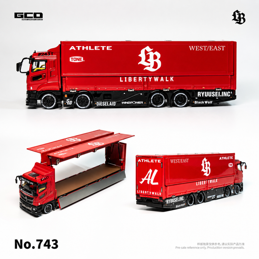 PREORDER GCD x  LBWK 1/64 Super Silhouette Red/Black Mitsubishi Fuso Truck (RHD) KS-073-743 (Approx. Release Date: Q4 2026 and subject to the manufacturer's final decision)