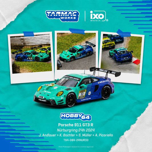 PREORDER Tarmac Works HOBBY64 1/64 Porsche 911 GT3 R Nürburgring 24h 2024 T64-084-24NUR33 (Approx. Release Date :  SEP 2026 subject to manufacturer's final decision)