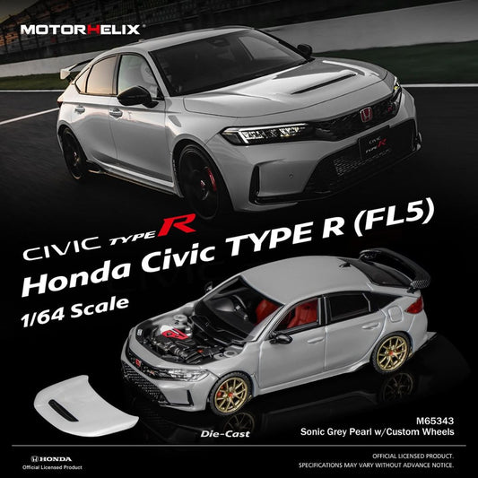 MOTORHELIX 1/64 MOTORHELIX Car Honda Civic TYPE R (FL5) Supersonic Grey with RI-A Wheels M65343