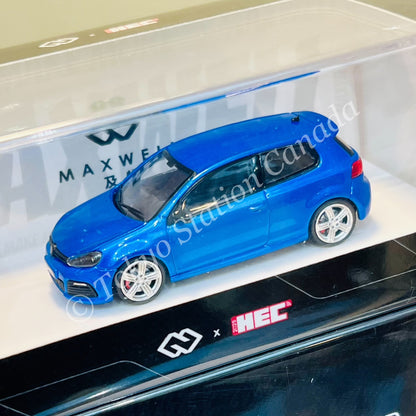 MAXWELL 1/64 GOLF R MK6 Two-Door Pearl Blue Ordinary (HEC 2025 Event Model)