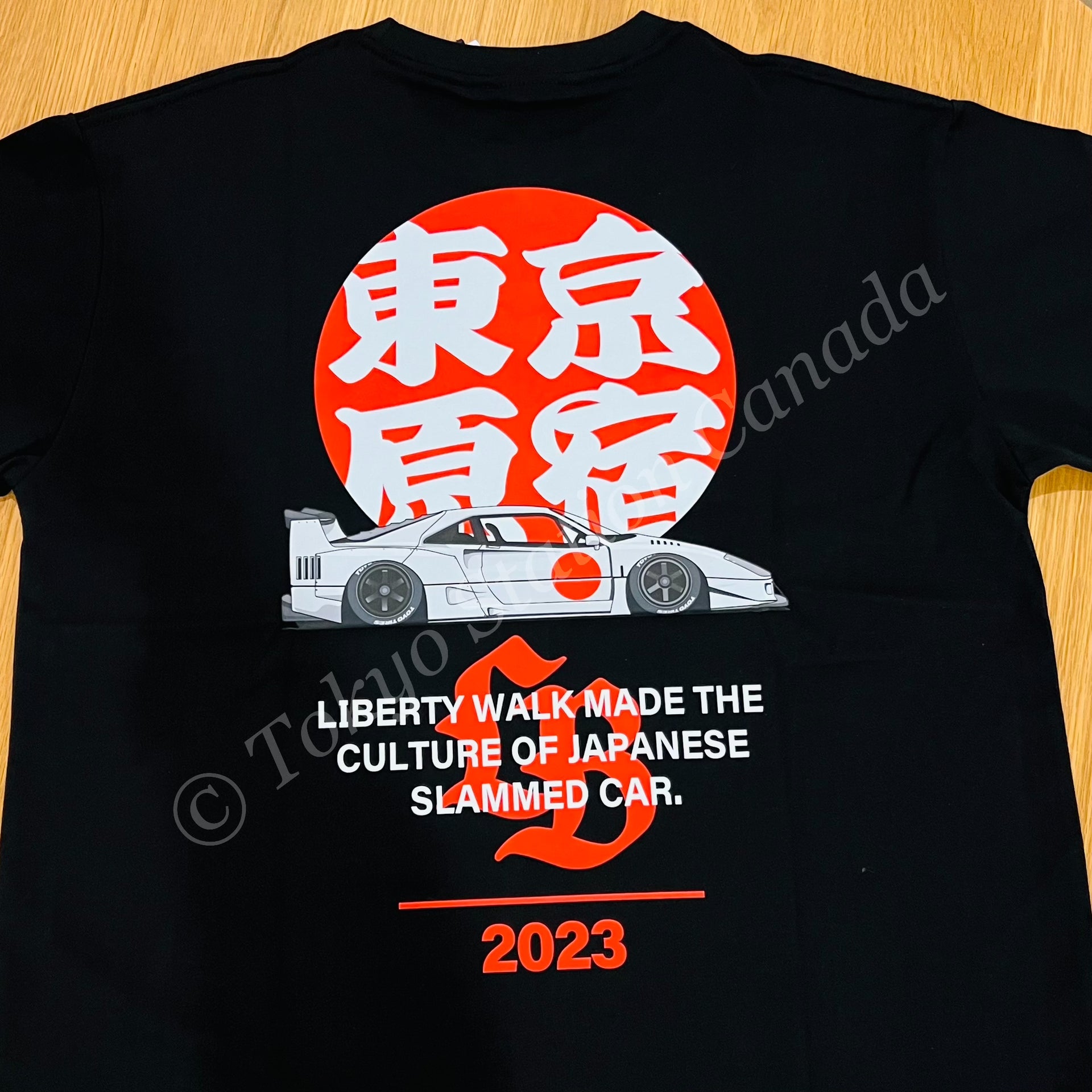 LIBERTY WALK JAPAN Tokyo Harajuku Exclusive F40 BLACK TEE T279