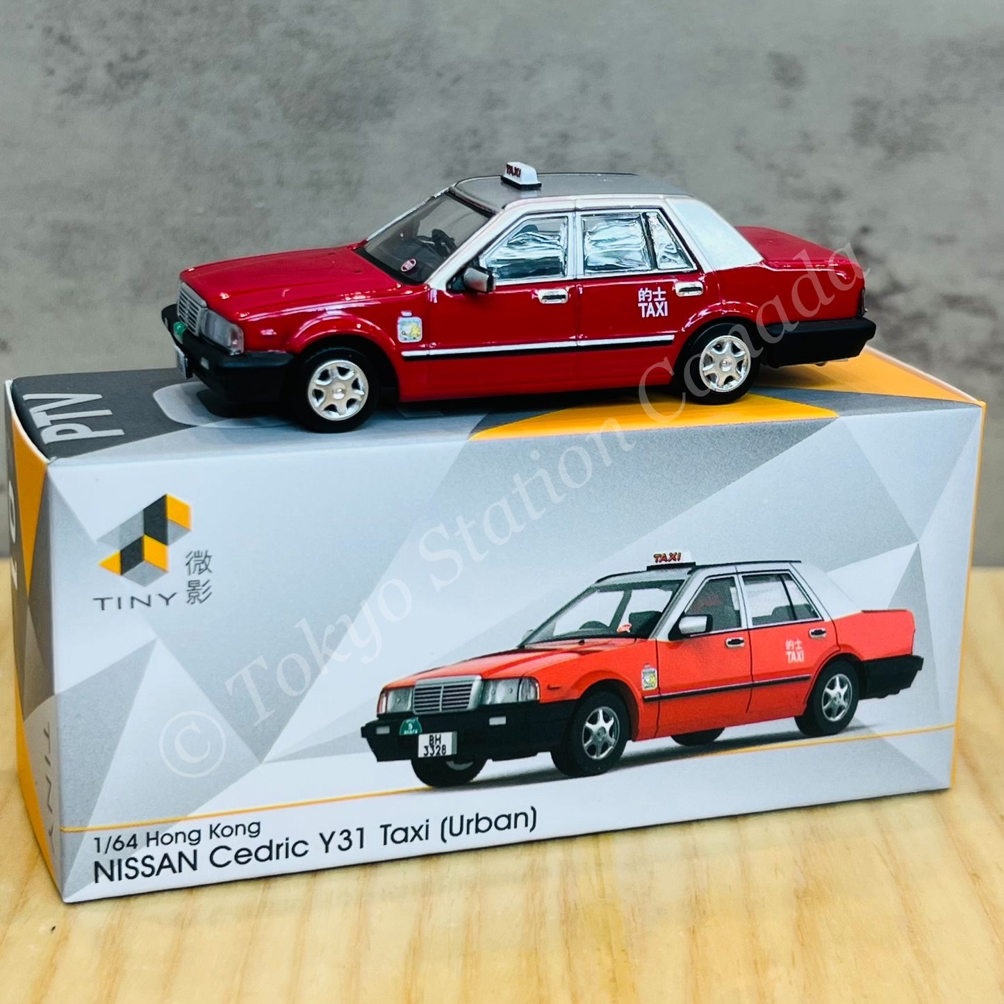 TINY 微影 1/64 Tiny City PTV01 Nissan Cedric Y31 Hong Kong Taxi (Urban) ATC66141