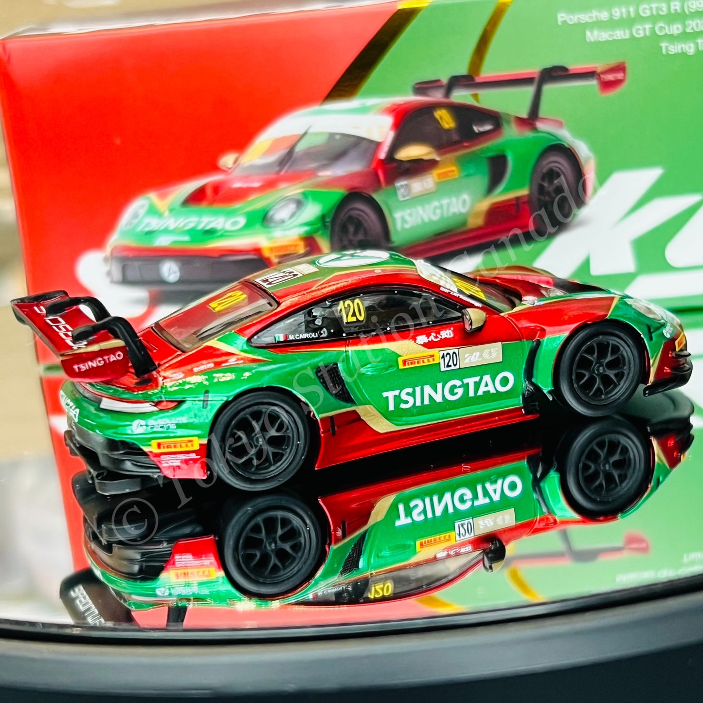 SPARKY x TINY 1/64 Porsche 992 911 GT3 R Macau GT Cup 2023 - Tsing Tao YO64007