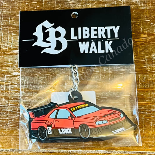 LIBERTY WALK JAPAN Rubber Keychain R34 Silhouette RED KY51-RDBK
