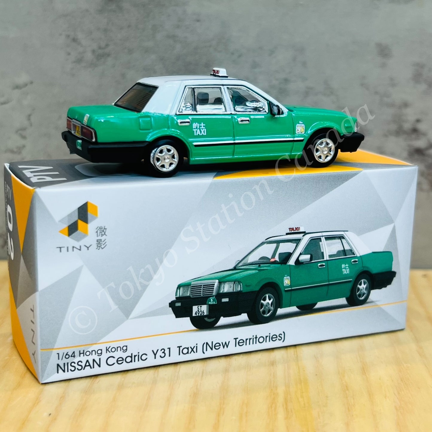 TINY 微影 1/64 Tiny City PTV02 Nissan Cedric Y31 Hong Kong Taxi (New Territories) ATC66140