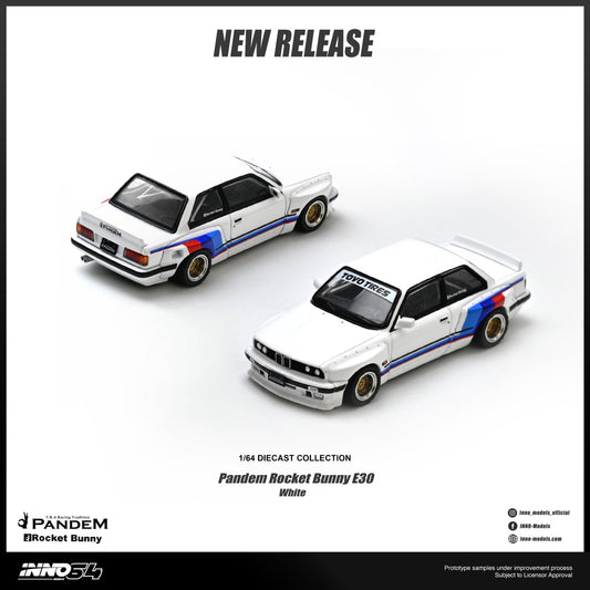 PREORDER INNO64 1/64 PANDEM ROCKET BUNNY E30 White IN64-E30P-WHI (Approx. Release Date : Q4 2026 subject to the manufacturer's final decision)