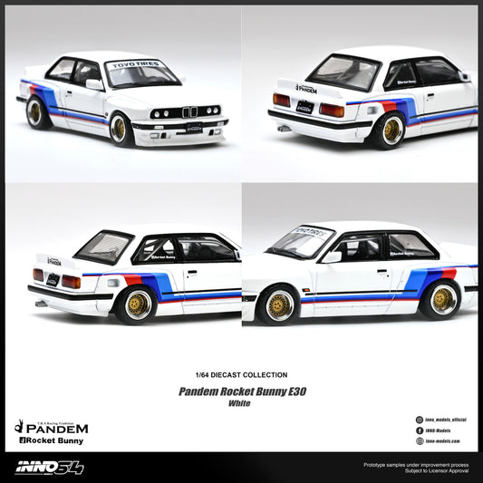 PREORDER INNO64 1/64 PANDEM ROCKET BUNNY E30 White IN64-E30P-WHI (Approx. Release Date : Q4 2026 subject to the manufacturer's final decision)