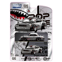 PREORDER POPRACE 1/64 Skyline GT-R V8 Drift (HAKOSUKA) Metallic Silver (enigma Exclusive Edition) PRE005 (Approx. Release Date: Q4 2024 and subject to the manufacturer's final decision)