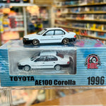 BM Creations 1/64 Toyota Corolla 1996 AE100 -White with Black Bumper LHD 64B0364