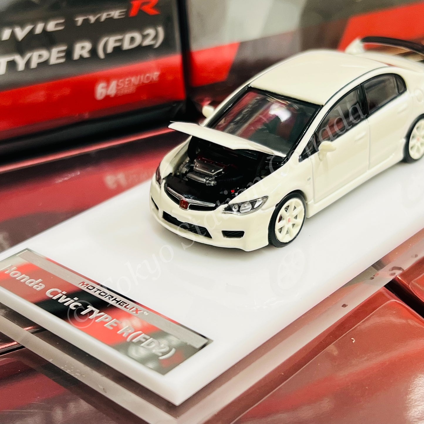 MOTORHELIX 64SENIOR 1/64 Honda Civic Type R FD2 Championship White M65401