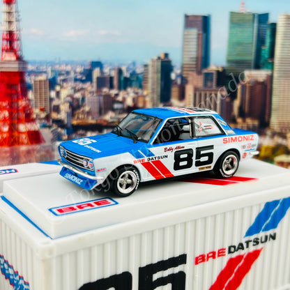 TARMAC WORKS HOBBY64 1/64 BRE Datsun 510 Trans-Am 2.5 Championship 1972 Bobby Allison with container T64-052-BRE85