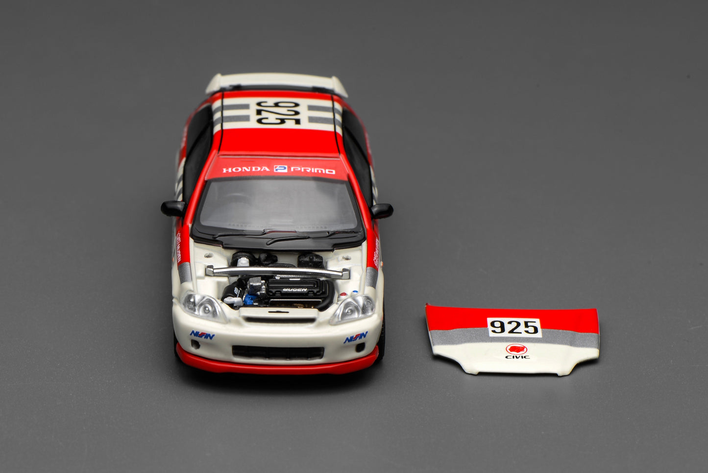 PREORDER Motorhelix 1/64 Honda Civic TYPE R (EK9) Idemitsu Motion Red M65040 (Approx. Release Date: Q1 2026 and subject to the manufacturer's final decision)