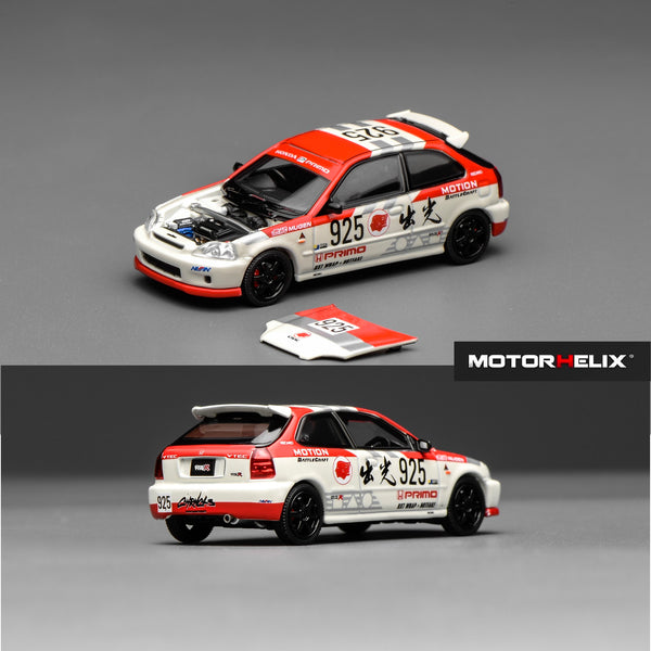 PREORDER Motorhelix 1/64 Honda Civic TYPE R (EK9) Idemitsu Motion Red M65040 (Approx. Release Date: Q1 2026 and subject to the manufacturer's final decision)