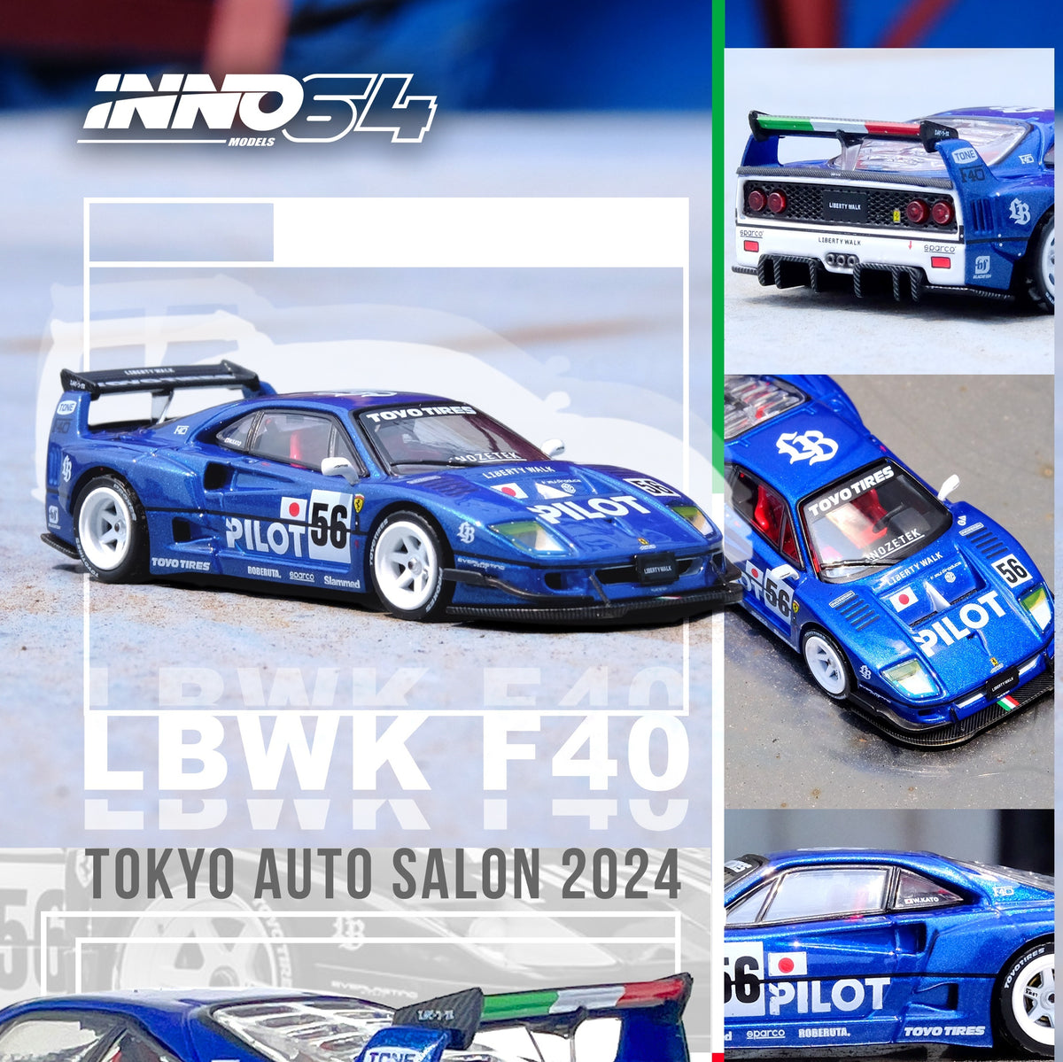 PREORDER INNO64 1/64 LBWK F40 Tokyo Auto Salon 2024 IN64LBWKF40TAS24