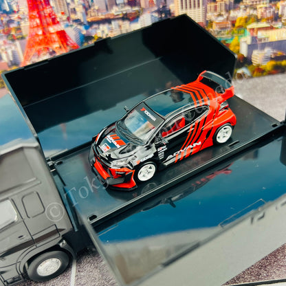 TARMAC WORKS HOBBY64 1/64 Pandem Yaris ADVAN With Truck Packaging T64-080-ADV