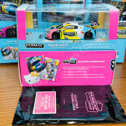 Tarmac Works HOBBY64 1/64 Audi R8 LMS GT3 Evo II Macau GT Cup - FIA GT World Cup 2023 Race Version Model Car + Trading Cards Combo Set T64-043-23MGP50