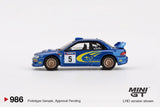 PREORDER MINI GT 1/64 Subaru Impreza WRC99 – #5 Richard Burns / Robert Reid – Winner, 1999 Rally Australia – Australia Exclusive MGT00986-BL (Approx. Release Date : Q3 2025 subject to manufacturer's final decision)