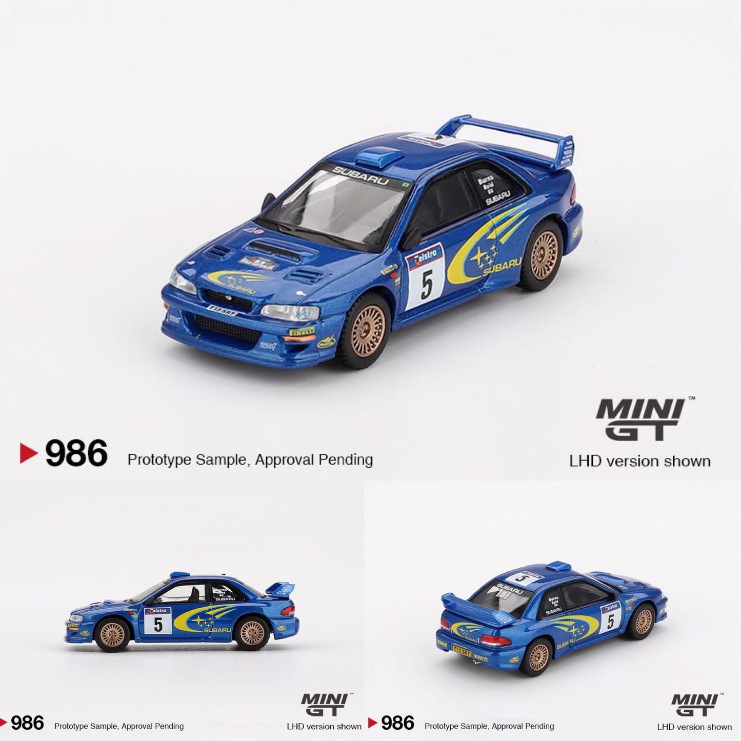 MINI GT 1/64 Subaru Impreza WRC99 – #5 Richard Burns / Robert Reid – Winner, 1999 Rally Australia – Australia Exclusive MGT00986-BL