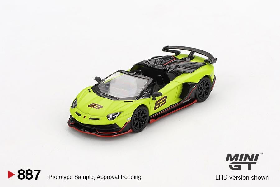 MINI GT 1/64 Lamborghini Aventador SVJ 63 Roadster Verde Shock MGT00887-BL