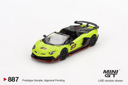 MINI GT 1/64 Lamborghini Aventador SVJ 63 Roadster Verde Shock MGT00887-BL