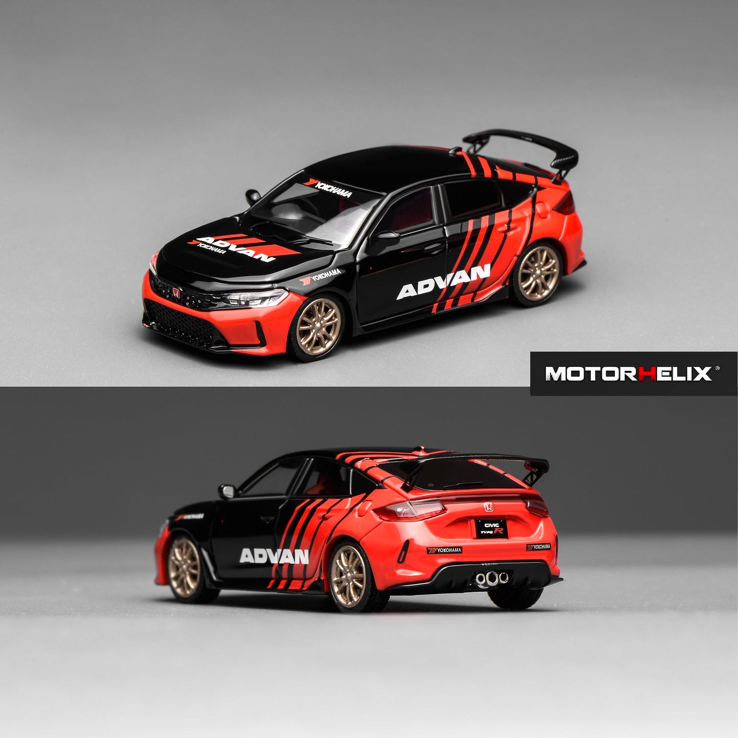 Motorhelix 1/64 Honda Civic TYPE R (FL5) Advan Livery with MF10 Wheels M65341
