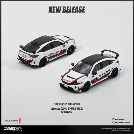 PREORDER INNO64 1/64 HONDA CIVIC (FL5) J'S RACING IN64-FL5JS-WHI (Approx. Release Date : Q4 2026 subject to the manufacturer's final decision)