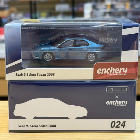 GCD x enchery 1/64 2008 Saab 9-3 Aero Sedan Blue  GE-005-24