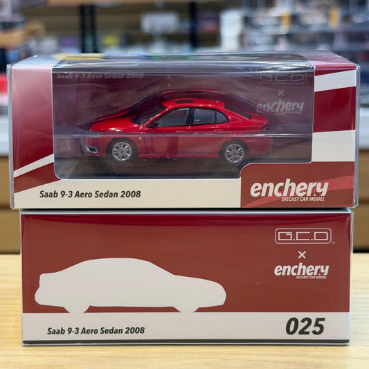 GCD x enchery 1/64 2008 Saab 9-3 Aero Sedan Sedan Red  GE-005-25
