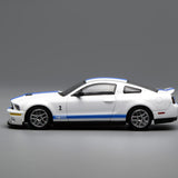PREORDER Motorhelix x Greenlight 1/64 Ford Mustang Shelby GT500 2007 White with Blue Stripe GL-1251005C (Approx. Release Date: Q2 2026 and subject to the manufacturer's final decision)