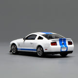 PREORDER Motorhelix x Greenlight 1/64 Ford Mustang Shelby GT500 2007 White with Blue Stripe GL-1251005C (Approx. Release Date: Q2 2026 and subject to the manufacturer's final decision)
