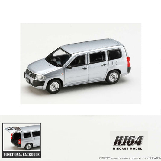 HOBBY JAPAN 1/64 Toyota PROBOX VAN DX - Silver Metallic HJ641062S
