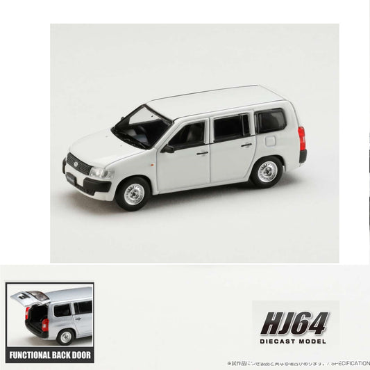 HOBBY JAPAN 1/64 Toyota PROBOX VAN DX - White HJ641062W