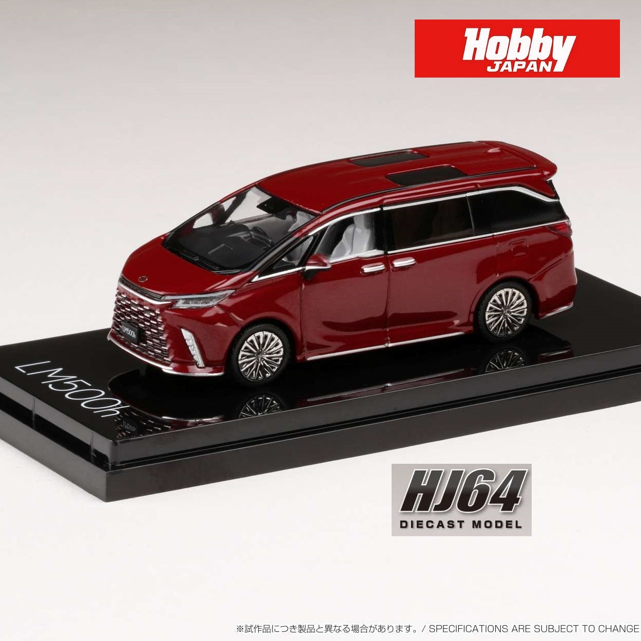 HOBBY JAPAN 1/64 LEXUS LM500h 4 Seater RED (RHD) HJ641076AR