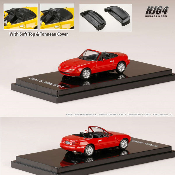 HOBBY JAPAN 1/64 EUNOS ROADSTER (NA6CE) with Tonneau Cover CLASSIC RED HJ642025AR