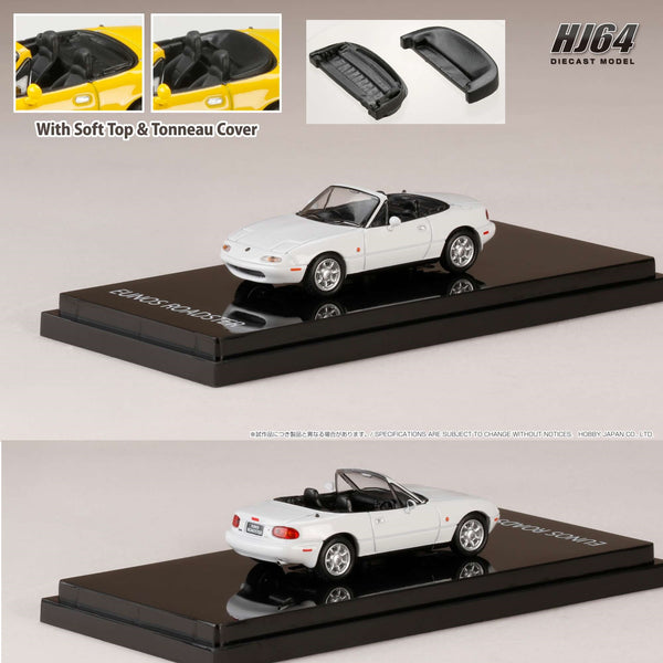 HOBBY JAPAN 1/64 EUNOS ROADSTER (NA6CE) with Tonneau Cover CRYSTAL WHITE HJ642025AW