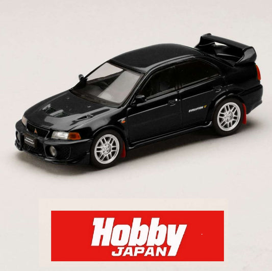HOBBY JAPAN 1/64 MITSUBISHI LANCER GSR EVOLUTION 5 (CP9A) 1998 with Mud flap BLACK HJ642032ABK