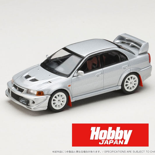 HOBBY JAPAN 1/64 MITSUBISHI LANCER GSR EVOLUTION 6 (T.M.E) (CP9A) 2000 with Mud flap SILVER HJ642033BS