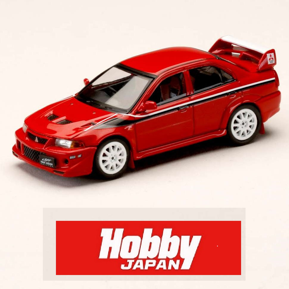 HOBBY JAPAN 1/64 MITSUBISHI LANCER GSR EVOLUTION 6 (T.M.E.) Special Coloring Package (GF-CP9A) 2000 with Mud flap RED HJ642033CR