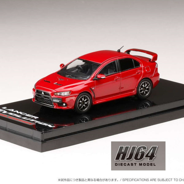 HOBBY JAPAN 1/64 MITSUBISHI LANCER EVOLUTION Ⅹ FINAL EDITION WITH ENGINE DISPLAY MODEL RED HJ642053AR