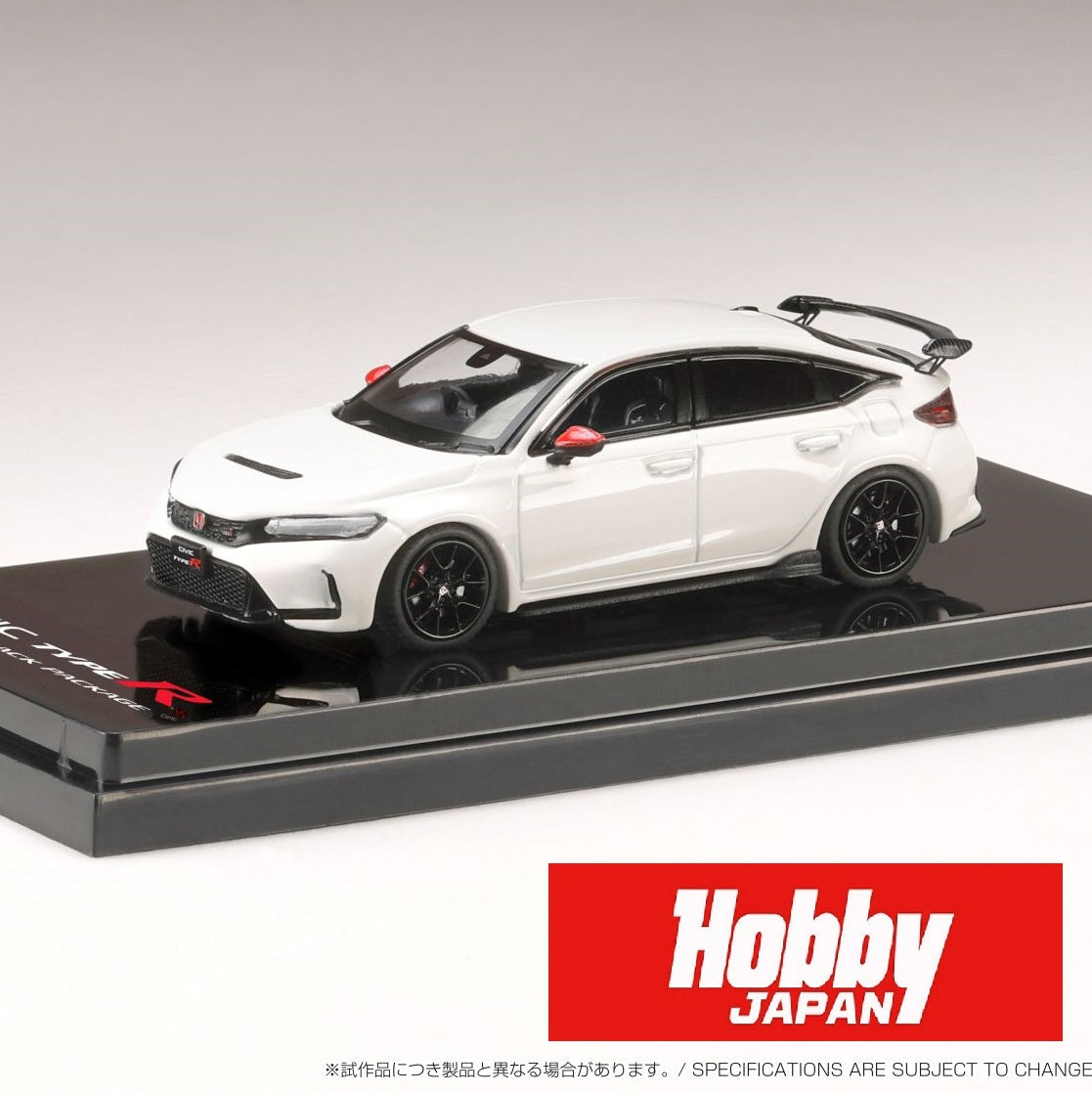 HOBBY JAPAN 1/64 Honda CIVIC TYPE R (FL5) RACING BLACK Package / Genuine Optional Parts WHITE HJ645063W
