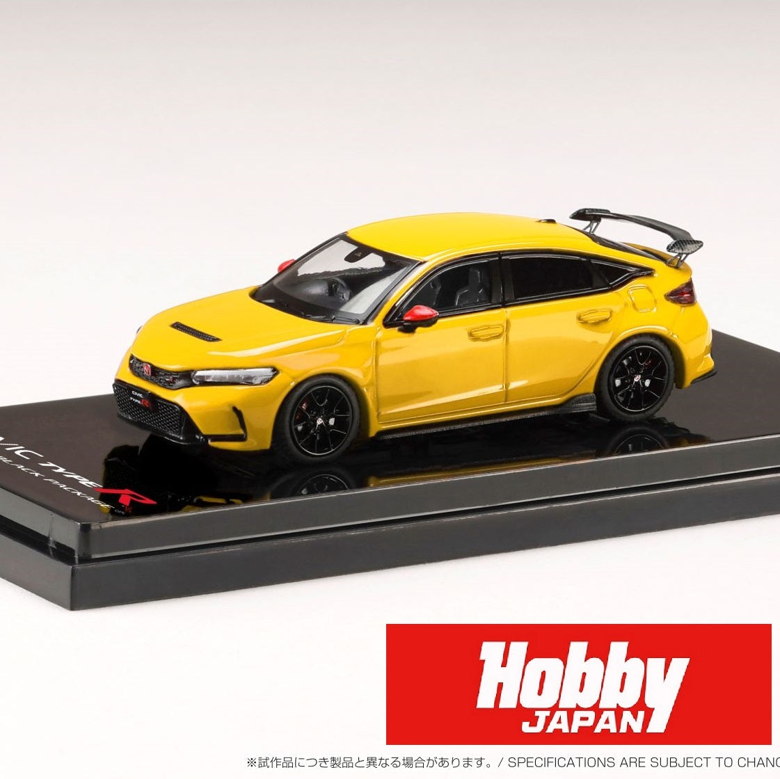 HOBBY JAPAN 1/64 Honda CIVIC TYPE R (FL5) RACING BLACK Package / Genuine Optional Parts YELLOW HJ645063Y