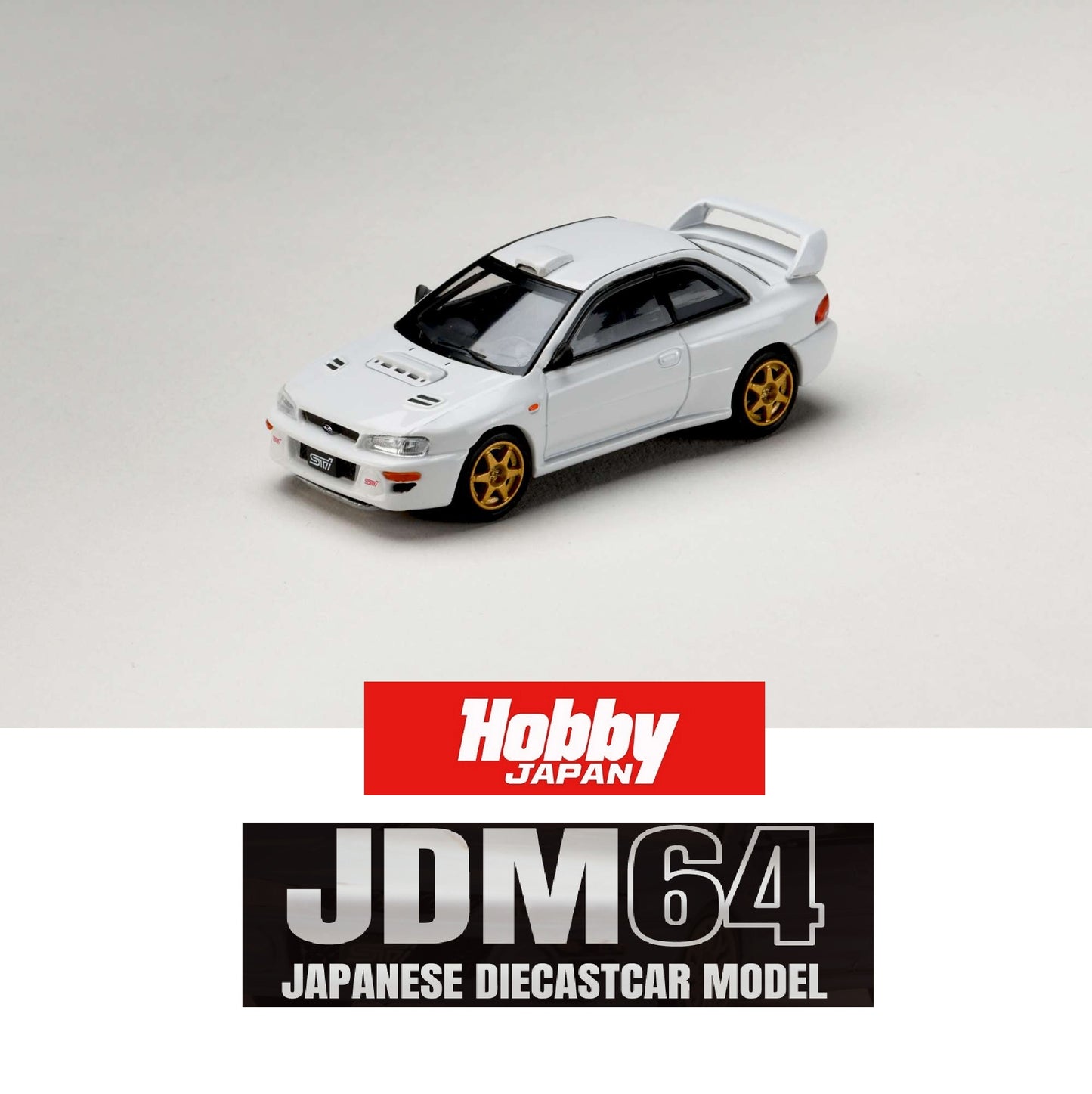 HOBBY JAPAN JDM64 1/64 SUBARU  Impreza-22B STi Version (GC8) JDM STYLE FEATEHR WHITE HJDM003B-11